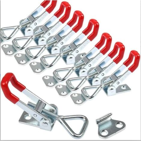 Loquet À Bascule Réglable - Capacité De Rétention 165 Kg - Pour Armoires Boîtes À Outils Caisse Fumoir - 8 Pièces