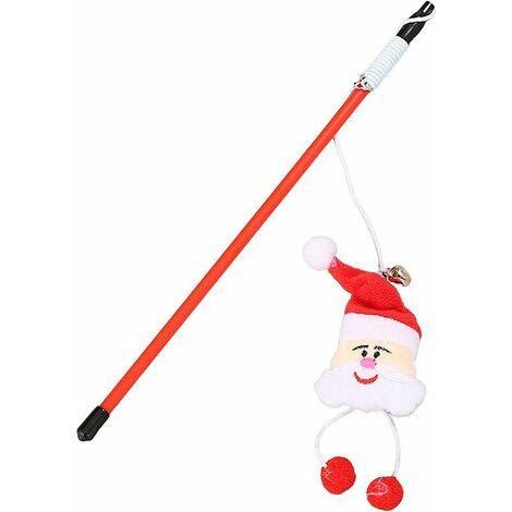 Canne à pêche pour chat, jouet pour chat, produits pour animaux de compagnie, série de Noël, jouets pour chat, jouets interactifs pour chat, père noël, (1/5)