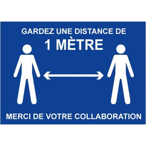 Panneau Garder une distance de 1 mètre - Rigide A4 - 4600147