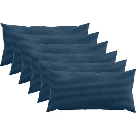vidaXL Cushion Cover 6 pcs HEERLEN Navy Blue 40 x 70 cm Corduroy (1/5)
