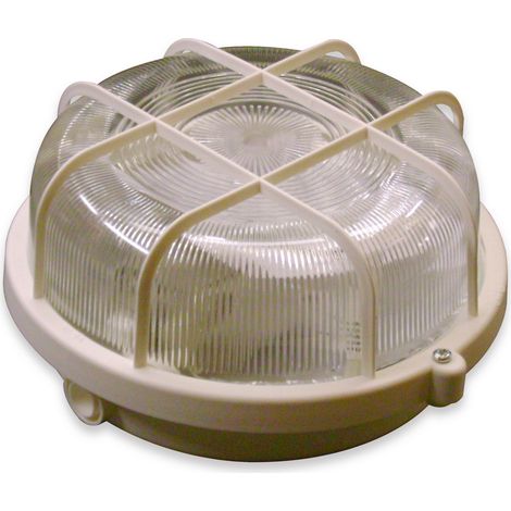 MÜLLER-LICHT Feuchtraumleuchte, 20300031, RUND Leuchte + Schutzkorb, weiß
