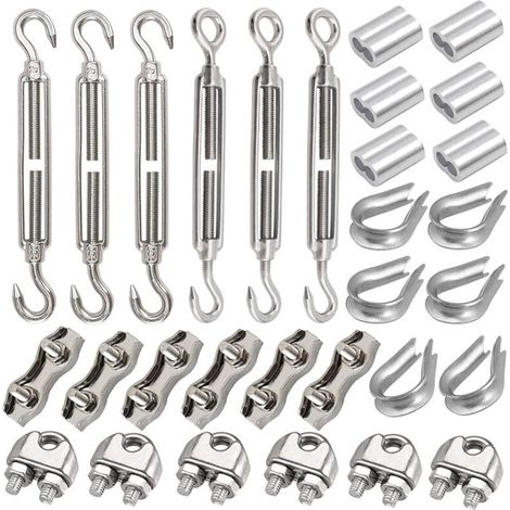 Ensemble de 30 Ridoirs M5 Tendeur Câble avec Ridoir Serre-Câble Cosses Pince Presse pour le Serrage (1/4)