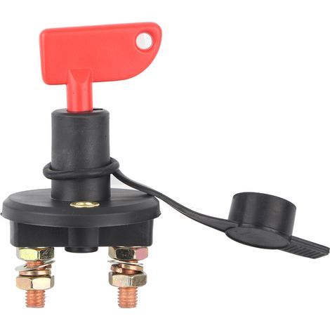 Bouton d'isolateur de puissance universel de déconnexion de batterie de voiture 12V/24V, interrupteur principal avec clé amovible (1/5)