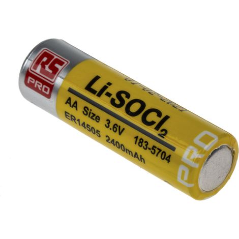 Pile AA RS PRO 3.6V Lithium Thionyle Chloride, 2.4Ah ( Prix pour 1 )
