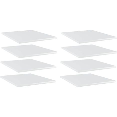Bücherregal-Bretter 8 Stk. Hochglanz-Weiß 40x50x1,5 cm