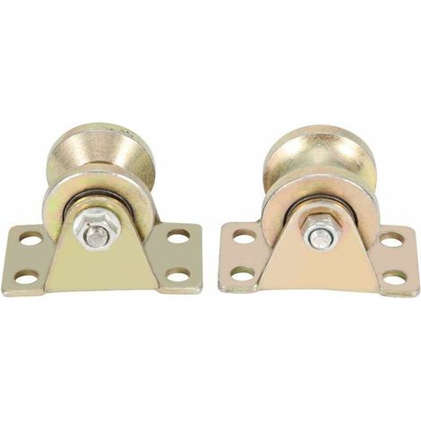 Set di 2 rulli per porte scorrevoli da 32 mm, con scanalature a U e staffe per binari di porte scorrevoli (1/5)