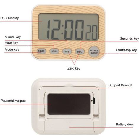 Minuterie de cuisine Timer de la cuisine Original Bois Bois PRISEMENT CAMIPAGNÉE COMMENT sport meuble (1/4)