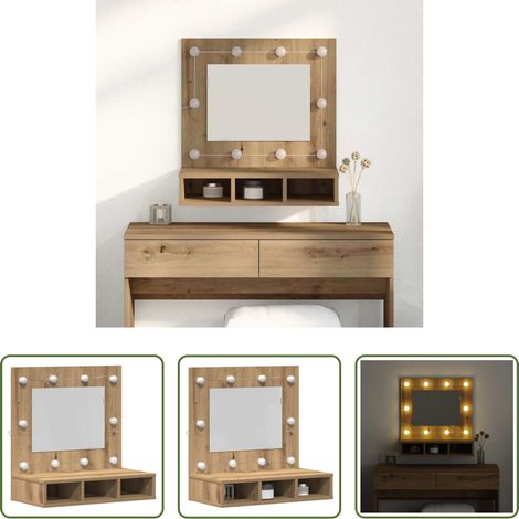 vidaXL Wandmontage - Spiegelschrank Artisan-Eiche 60 x 31,5 x 62 cm Holzwerkstoff (1/5)