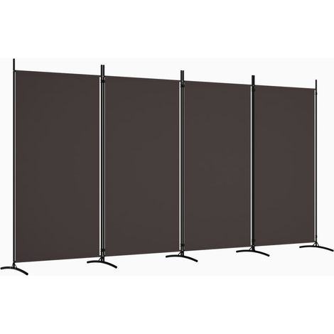 Cloison de séparation 4 panneaux Marron 346x180 cm Tissu (1/5)