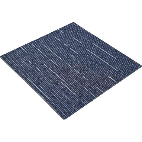 Carpet Tile Striped Blue 50 x 50 cm 4 pcs PP and Bitumen vidaXL