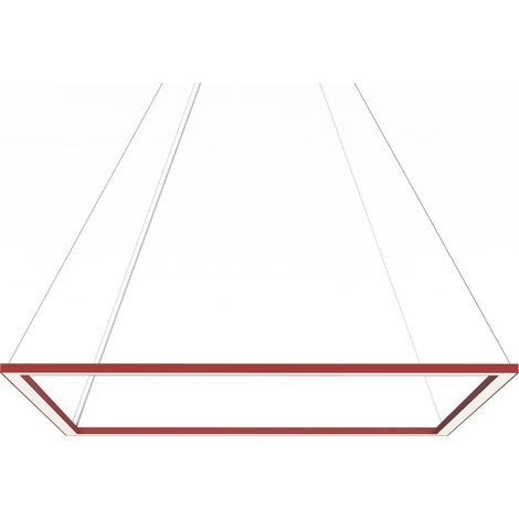 LUMICOM FRAME Sospensione, STRIP LED, 70W/m, 3000K, metallo, rosso lucido, L90cm (1/2)