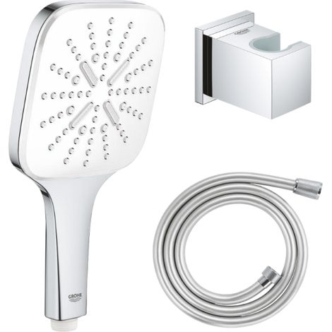 Teleducha GROHE Vitalio Smartactive cuadrada cromada de 3 chorros con flexible de 150 y soporte cuadrado (1/4)