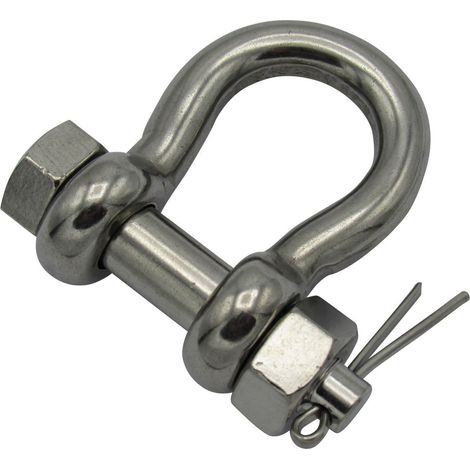 Stainless Steel Bow Shackle with Safety Pin 6 Ton 25MM (Marine Lifting Load Rated) (1/5)