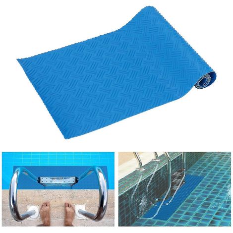 Tapis de piscine antidérapant pour échelle et marches - Taille moyenne - Protection pour le revêtement et les escaliers de piscine (1/5)