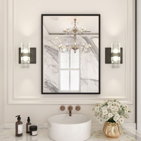 Miroir encadré en métal Noir 55,9 x 76,2 cm (1/5)