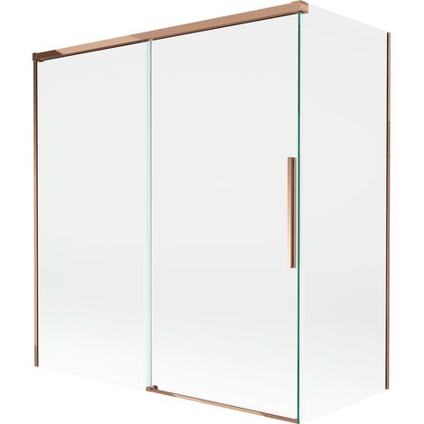 Mexen Rox Duschtür 2-flügelig verschiebbar 150 + 70 x 150 cm, transparent, Roségold - 8C9-150-070-60-00