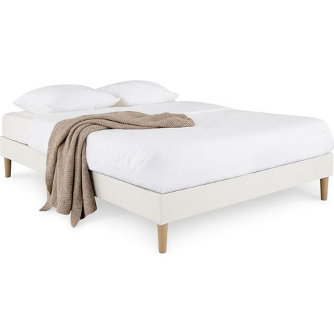 Sommier tapissier QUIMPER blanc crème 140x190 cm