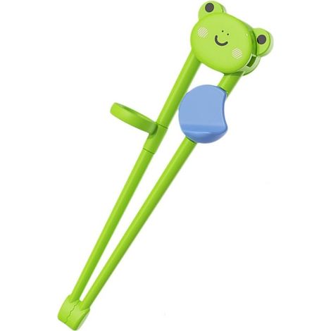 Baguettes d'apprentissage pour tout-petits, baguettes d'apprentissage en forme d'animaux de dessin animé, outils d'apprentissage alimentaire, jolis ustensiles de table pour apprendre (Grenouille) (1/5)