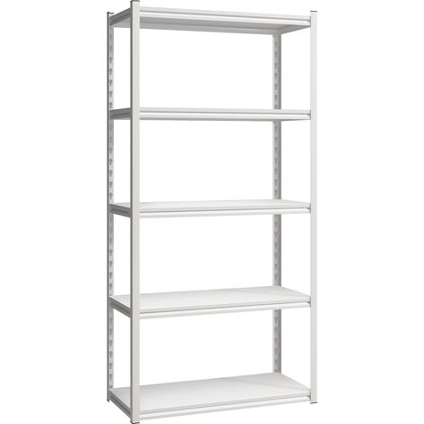 Étagère design intemporel salon chambre meuble de rangement à charge lourde Austrheim acier 183 x 90 x 40 cm blanc