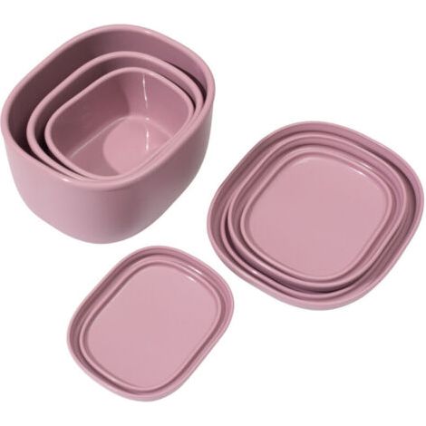 Boîtes en silicone emboîtables - Lot de 3 boîtes de conservation alimentaire en silicone rigide Sans BPA, hermétiques, compatibles lave-vaisselle et congélateur (190 g, 280 g, 590 g) - Bleu (1/4)