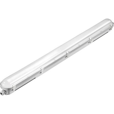 Reglette étanche LED 42W poly gris 1520x85x80mm 3000K 5900lm alim 230V diffuseur opale 115° IK10 IP66 TF104 (1/3)