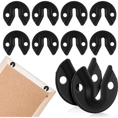 Crochets Suspendre Robustes en Fer Noir pour Cadres Photo et Meubles, Design Invisible, Charge Solide, Pack de 20 Pièces, pour Chambre et Salle de Bain (1/5)