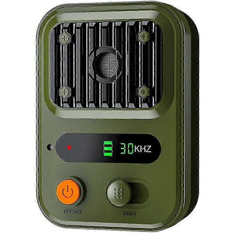 Repelente ultrasónico para perros, dispositivo disuasorio contra ladridos, resistente al agua, recargable, portátil, tres modos (verde)