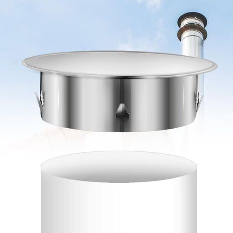 Bouchon de cheminée perforé 150 mm Bouchon de tuyau de poêle en acier inoxydable Diamètre 145 mm Profondeur 45 mm (1/4)