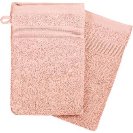 Lot de 2 Gants de Toilette "Confort" 15x21cm Rose (1/2)