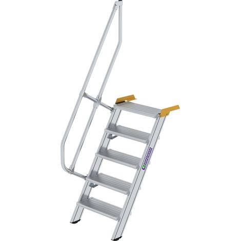 Günzburger Steigtechnik Escalier 60° Largeur de marche 600 mm 5 marches aluminium strié - 600205