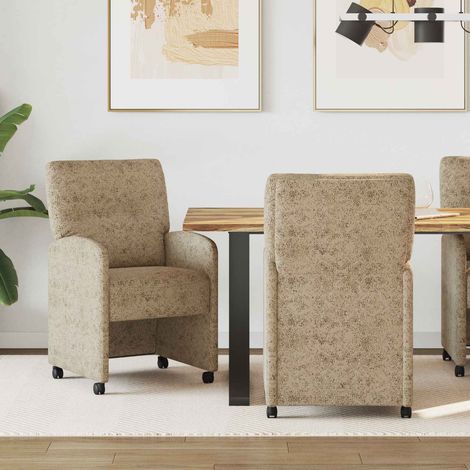 Esszimmerstühle mit Rollen 2 pcs Hellgrau 57 x 67 x 95 cm