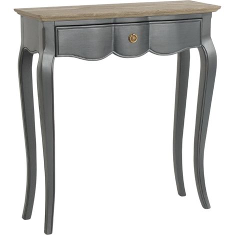 Amadeus - Console 1 tiroir grise en bois mindi L80 cm Maddy (1/4)