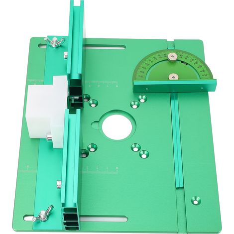 Plateau d'insertion en aluminium pour table routeur base basculante établi bois affleureuse graveuse C8 vert (1/5)