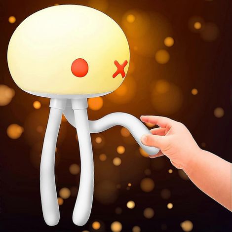 Veilleuse mignonne pour bébés, jeunes enfants et adolescents, lampe de chevet rechargeable en silicone à intensité variable avec trépied flexible, veilleuse idéale pour l'allaitement. (1/5)