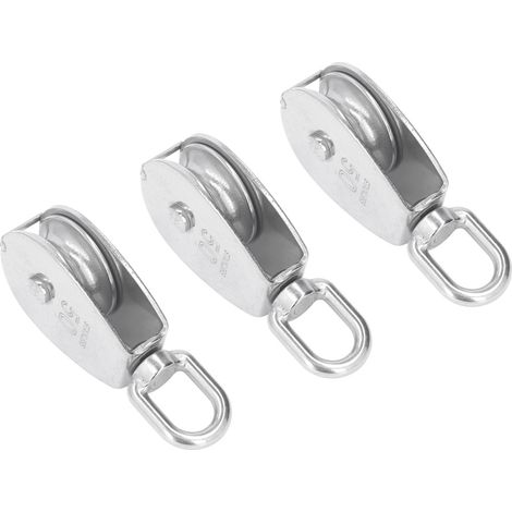 Poulie Simple 3 Pièces 400kg Roulement Inox Rouleau pour Levage Bateau Pont Remorquage (1/5)