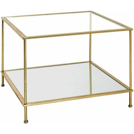 Table d'appoint coloris Or en acier - L 60 x P 60 x H 45 cm -PEGANE-