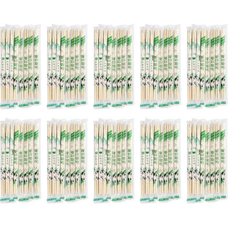 Ulisem100 baguettes jetables, paquet séparé, baguettes rondes en bambou pour restaurants et usage domestique 19,5 x 0,5 cm/7,7 x 0,2 pouces (1/4)