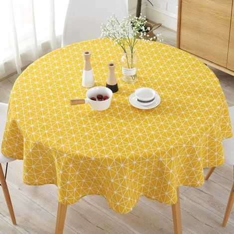 Mantel redondo a rayas con estampado floral, lavable, fiestas, reuniones familiares y picnics. 1 unidad (flores grises, 150 cm) (1/5)