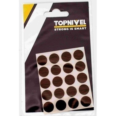 Tapon Cubretornillo Adhesivo 13Mm Nogal Nivel 20 Pz