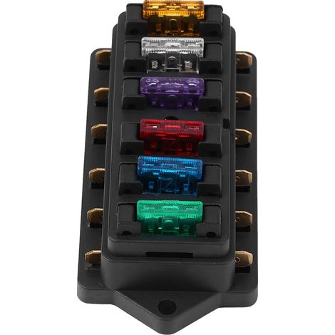 6-facher Flachsicherungshalter DC 12V/24V für Auto, Boot, Sicherungskasten (1/5)