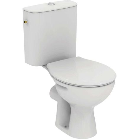 Ideal Standard Alpha - WC-Kombi mit Sitz, Vario-Abgang, Wasseranschluss seitlich, weiß W333401