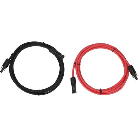 2er-Pack 10AWG Solar-Verlängerungskabel, Photovoltaikkabel mit Stecker/Buchse, für den Außenbereich, rot und schwarz, 9 m (1/5)