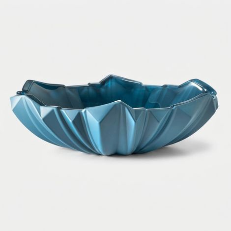 Centre de table design en verre Made in Italy Iceberg - Bleu (1/2)