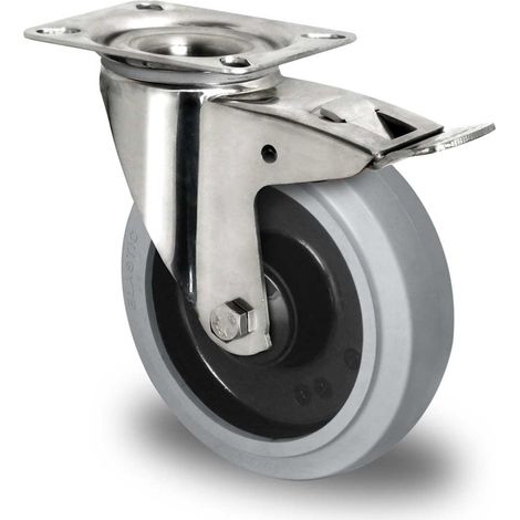 CASCOO Lenkrolle mit Totalfeststeller ø 100 mm Serie R4E2 Kugellager Edelstahl