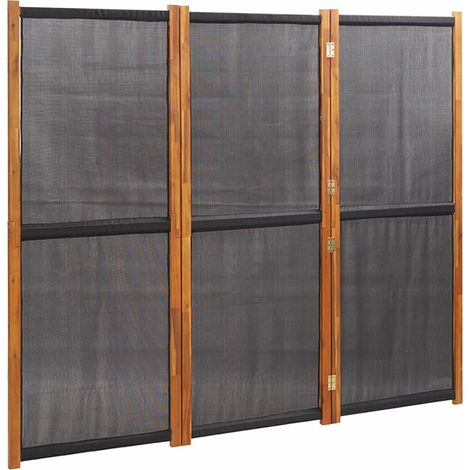Cloison de séparation 3 panneaux Noir 210x180 cm (1/5)