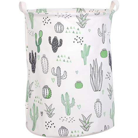 Panier à linge pliable avec motif cactus, pour linge sale, jouets, salle de bain ou chambre d’enfant (1/5)