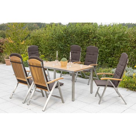 Keros Set 13tlg 6 Sessel Tisch 150x90cm Auflagen