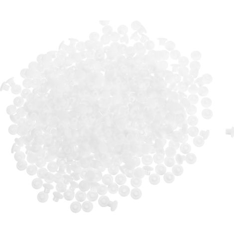 Embouts ronds en plastique blanc de 5 mm pour meubles, lot 500 (1/5)