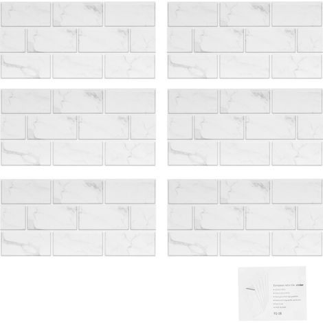 Lot de 6 stickers muraux innovants imitation briques pour la décoration de votre salon. (1/5)