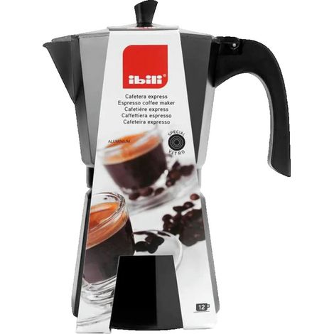 Cafetière italienne Ibili 612212 en aluminium, 12 tasses